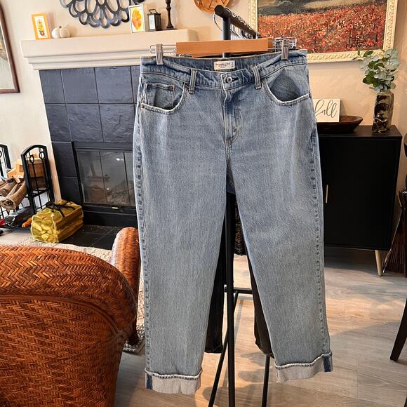 Abercrombie & Fitch Jeans Womens Size 32 Reg The 90s Straight Mid Rise Denim - Picture 16 of 16